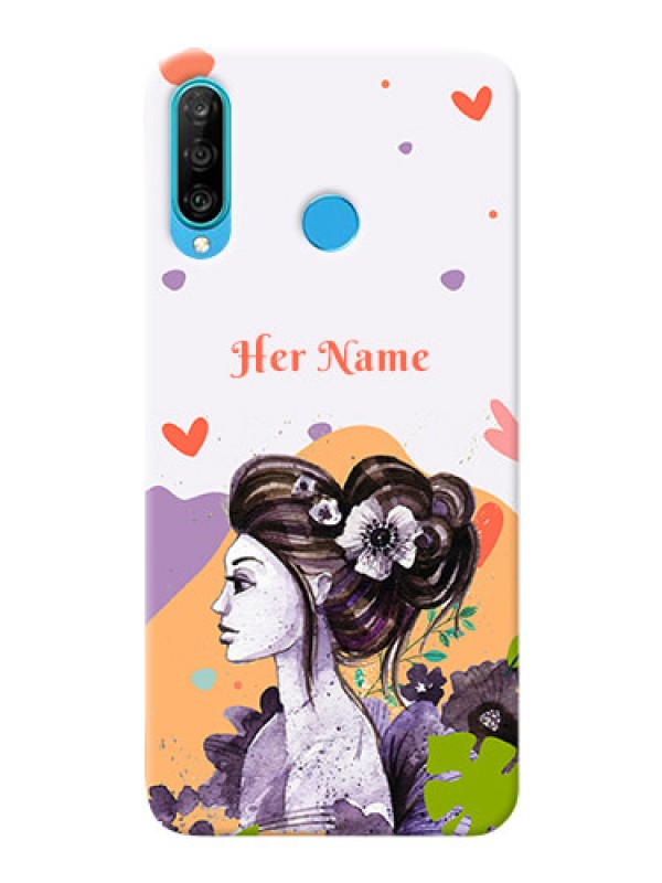 Custom P30 Lite Custom Mobile Case with Woman And Nature Design
