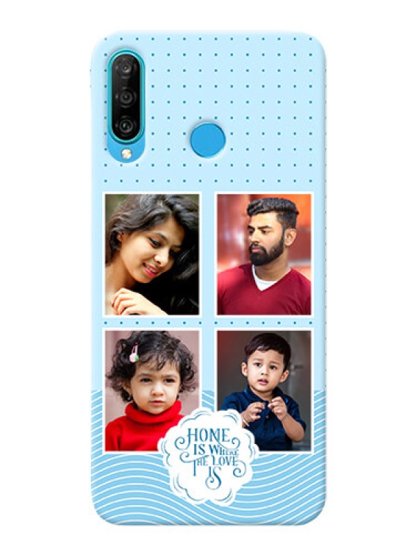 Custom P30 Lite Custom Phone Covers: Cute love quote with 4 pic upload Design