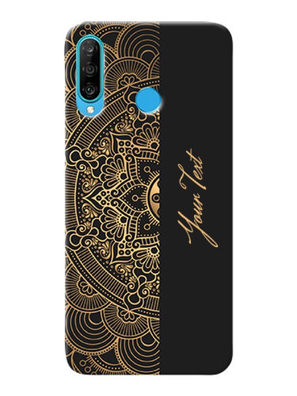 Custom P30 Lite Back Covers: Mandala art with custom text Design