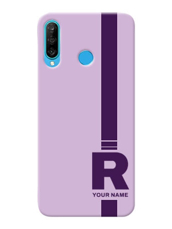 Custom P30 Lite Custom Phone Covers: Simple dual tone stripe with name Design