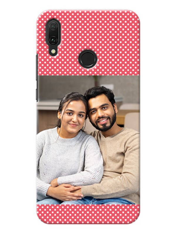 Custom Huawei Y9 (2019) Custom Mobile Case with White Dotted Design