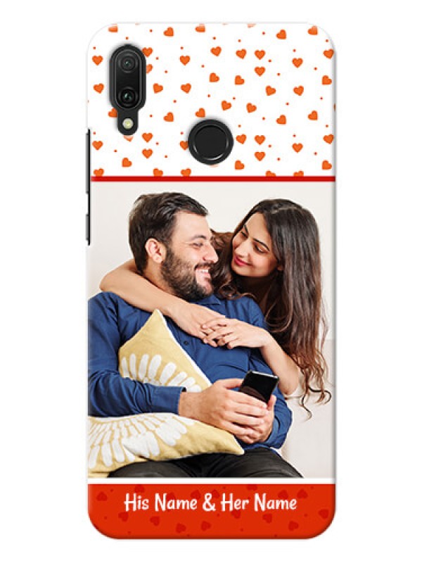 Custom Huawei Y9 (2019) Phone Back Covers: Orange Love Symbol Design