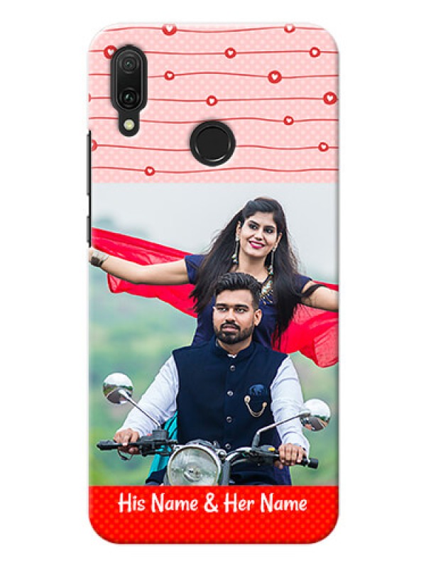 Custom Huawei Y9 (2019) Custom Phone Cases: Red Pattern Case Design