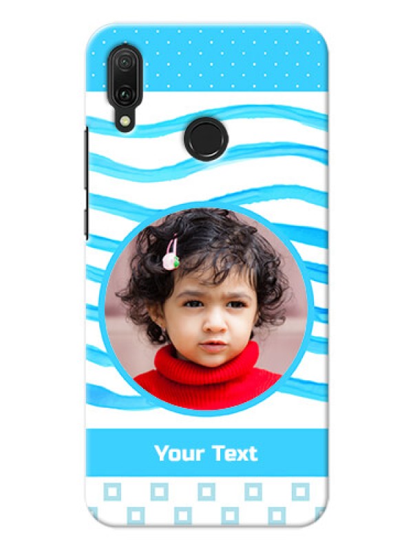 Custom Huawei Y9 (2019) phone back covers: Simple Blue Case Design