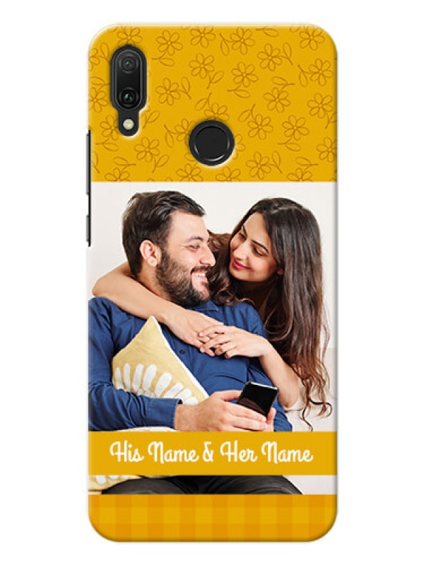 Custom Huawei Y9 (2019) mobile phone covers: Yellow Floral Design