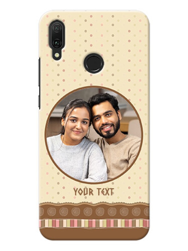 Custom Huawei Y9 (2019) Mobile Cases: Brown Dotted Mobile Case Design