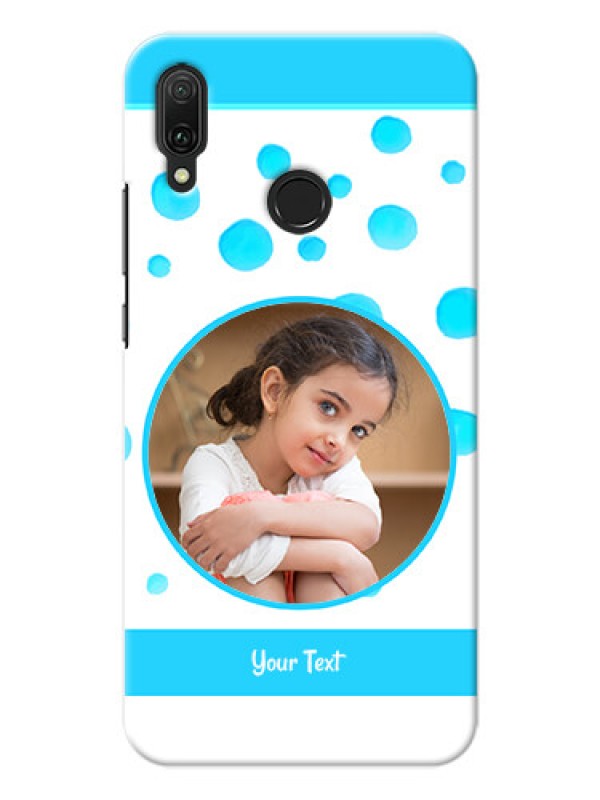 Custom Huawei Y9 (2019) Custom Phone Covers: Blue Bubbles Pattern Design