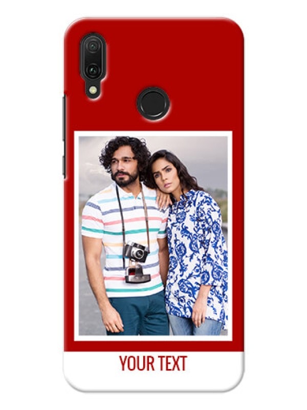 Custom Huawei Y9 (2019) mobile phone covers: Simple Red Color Design