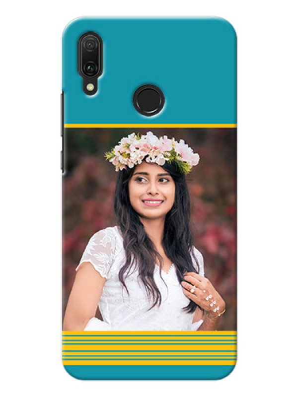 Custom Huawei Y9 (2019) personalized phone covers: Yellow & Blue Design 