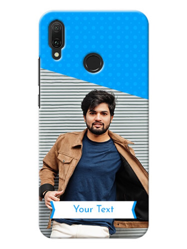 Custom Huawei Y9 (2019) Personalized Mobile Covers: Simple Blue Color Design