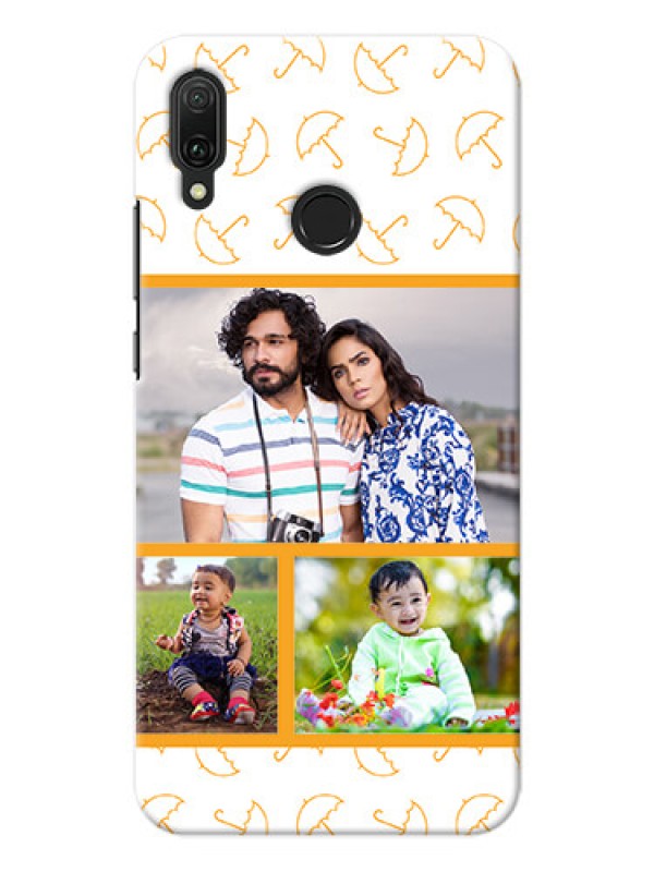 Custom Huawei Y9 (2019) Personalised Phone Cases: Yellow Pattern Design