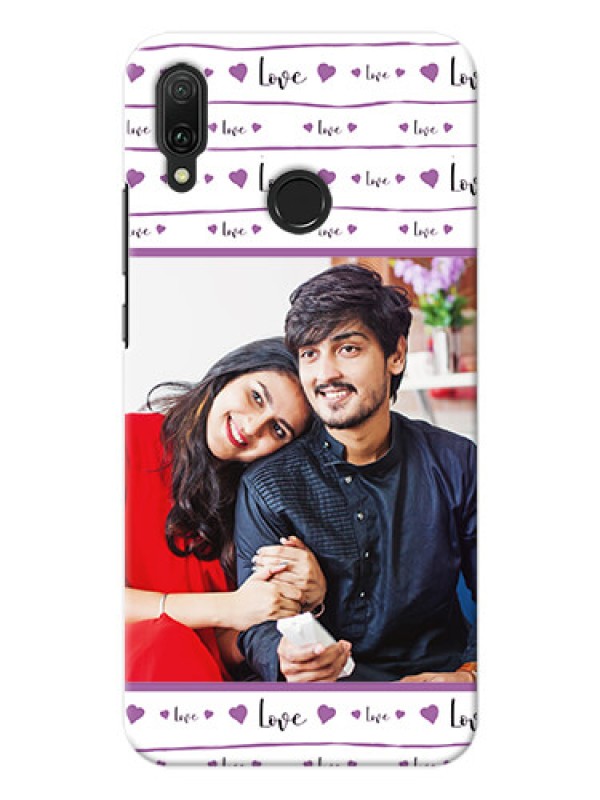 Custom Huawei Y9 (2019) Mobile Back Covers: Couples Heart Design