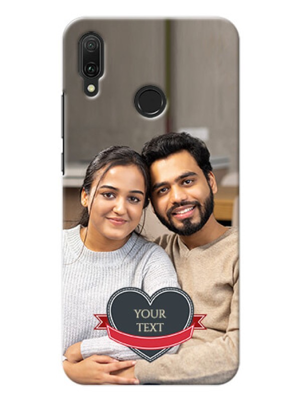 Custom Huawei Y9 (2019) mobile back covers online: Just Married Couple Design