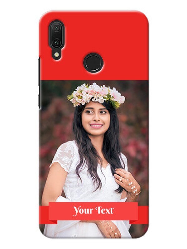 Custom Huawei Y9 (2019) Personalised mobile covers: Simple Red Color Design