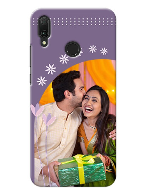 Custom Huawei Y9 (2019) Phone covers for girls: lavender flowers design 