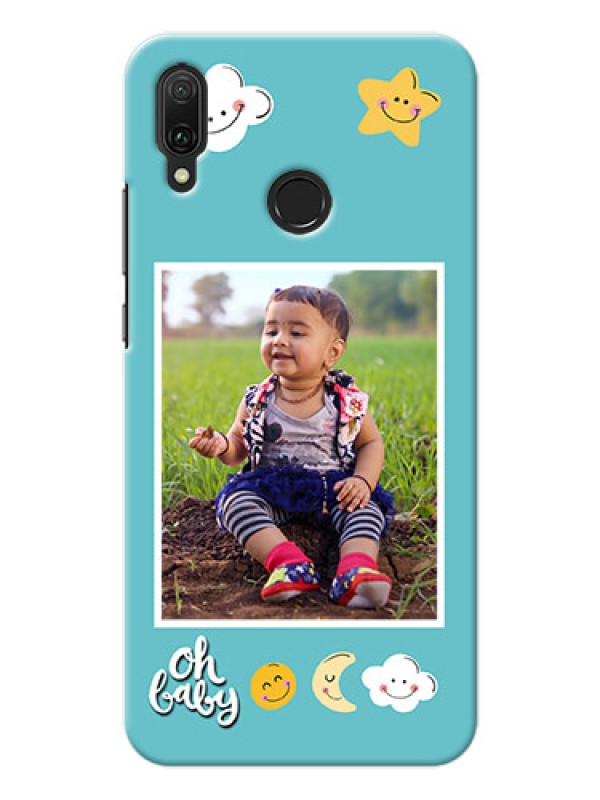 Custom Huawei Y9 (2019) Personalised Phone Cases: Smiley Kids Stars Design