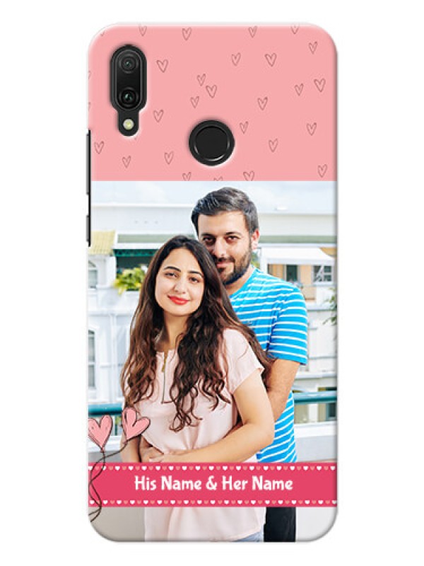 Custom Huawei Y9 (2019) phone back covers: Love Design Peach Color