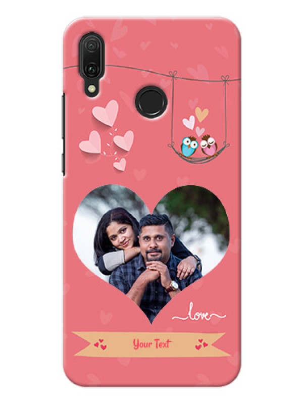 Custom Huawei Y9 (2019) custom phone covers: Peach Color Love Design 