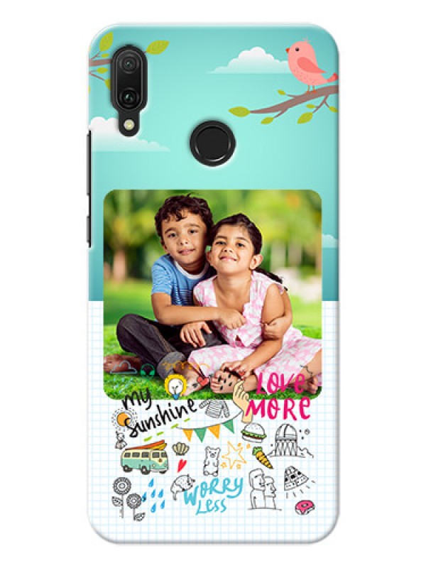 Custom Huawei Y9 (2019) phone cases online: Doodle love Design