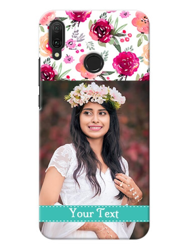 Custom Huawei Y9 (2019) Personalized Mobile Cases: Watercolor Floral Design