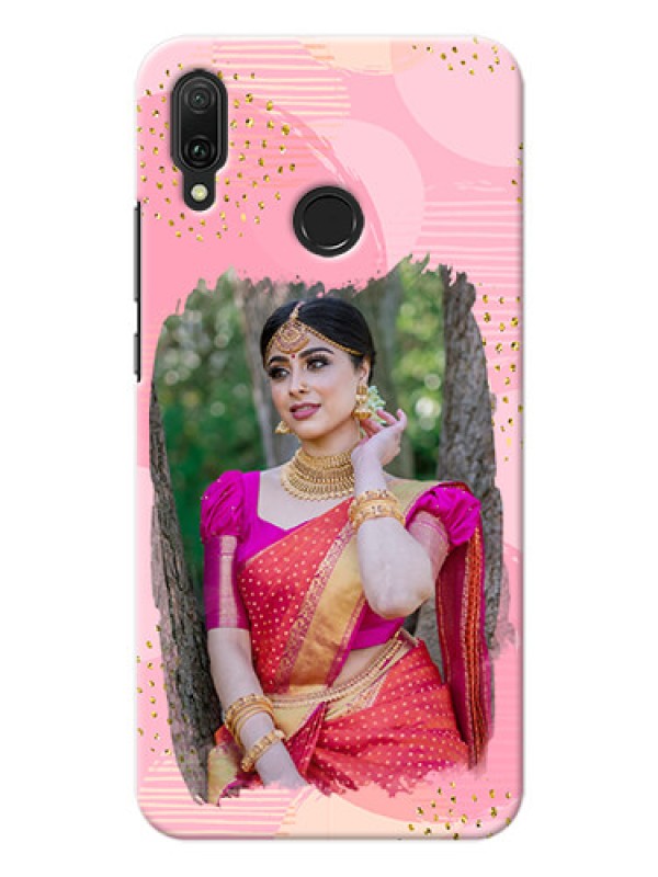 Custom Huawei Y9 (2019) Phone Covers for Girls: Gold Glitter Splash Design