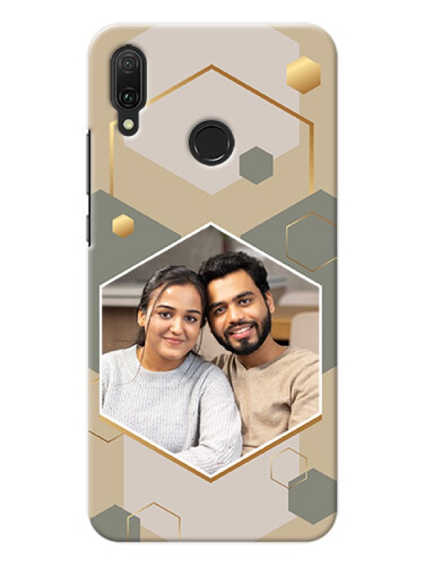 Custom Y9 2019 Phone Back Covers: Stylish Hexagon Pattern Design