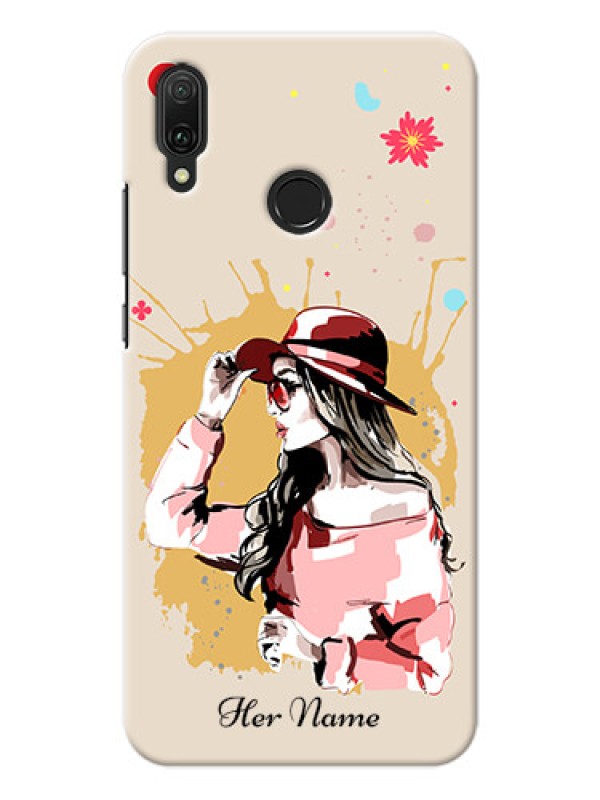 Custom Y9 2019 Back Covers: Women with pink hat Design