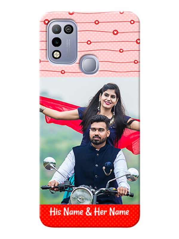 Custom Infinix Hot 10 Play Custom Phone Cases: Red Pattern Case Design