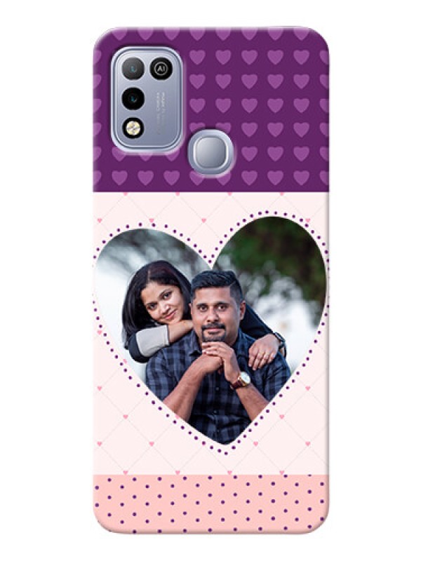 Custom Infinix Hot 10 Play Mobile Back Covers: Violet Love Dots Design