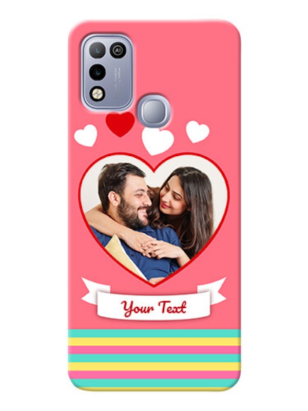 Custom Infinix Hot 10 Play Personalised mobile covers: Love Doodle Design