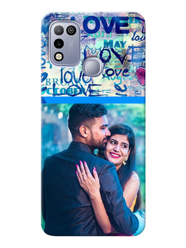 Custom Infinix Hot 10 Play Mobile Covers Online: Colorful Love Design