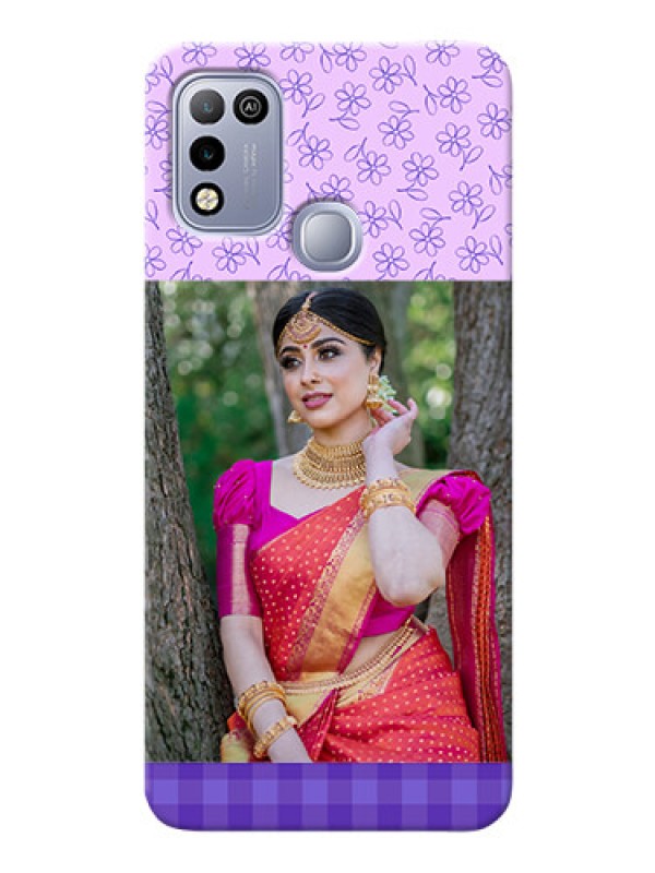 Custom Infinix Hot 10 Play Mobile Cases: Purple Floral Design