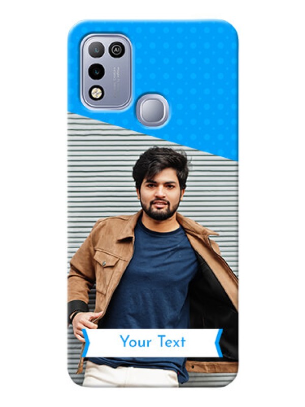 Custom Infinix Hot 10 Play Personalized Mobile Covers: Simple Blue Color Dotted Design