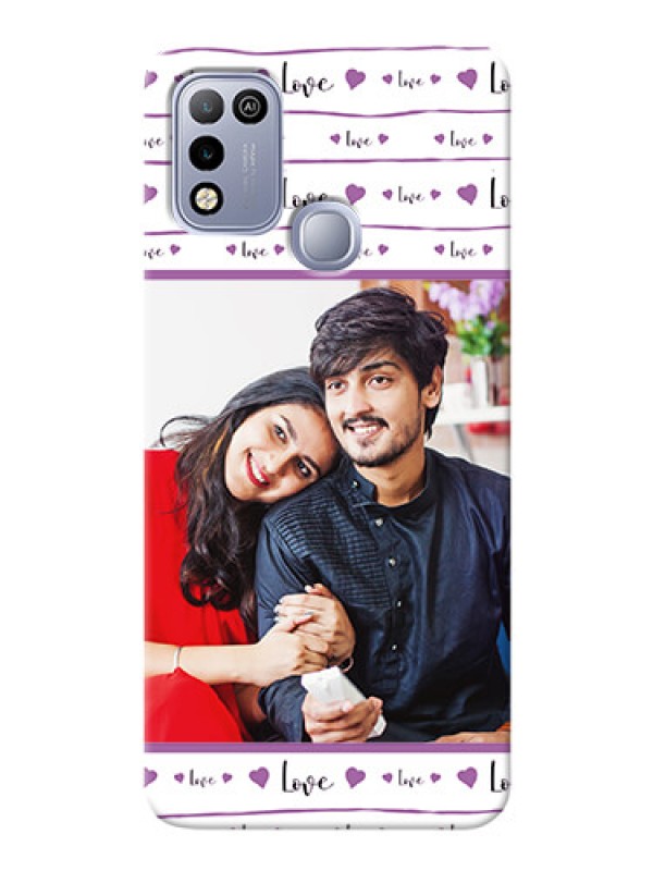 Custom Infinix Hot 10 Play Mobile Back Covers: Couples Heart Design