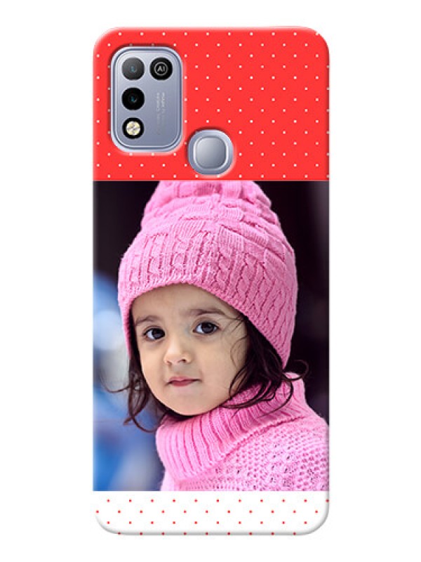 Custom Infinix Hot 10 Play personalised phone covers: Red Pattern Design