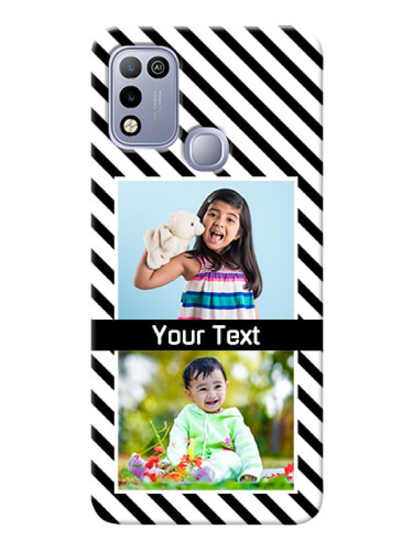 Custom Infinix Hot 10 Play Back Covers: Black And White Stripes Design