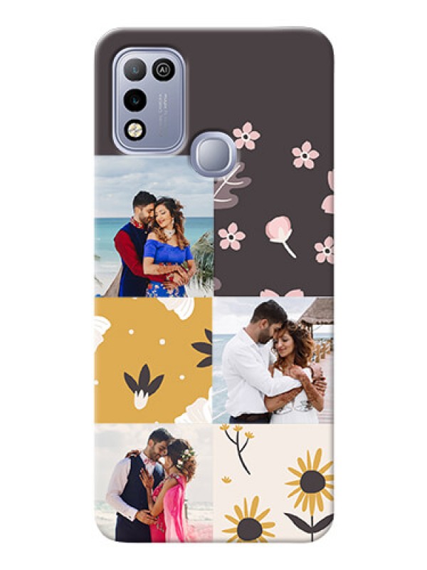 Custom Infinix Hot 10 Play phone cases online: 3 Images with Floral Design
