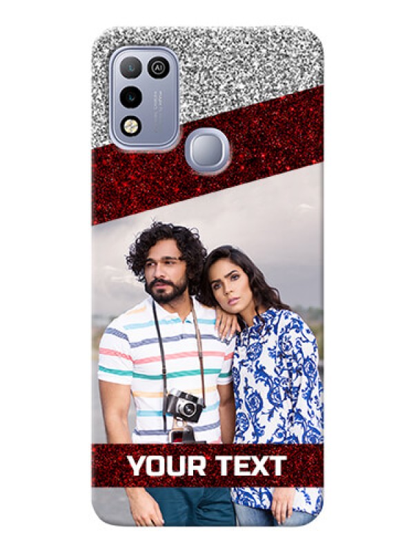 Custom Infinix Hot 10 Play Mobile Cases: Image Holder with Glitter Strip Design