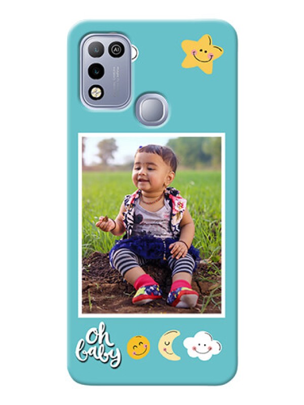 Custom Infinix Hot 10 Play Personalised Phone Cases: Smiley Kids Stars Design