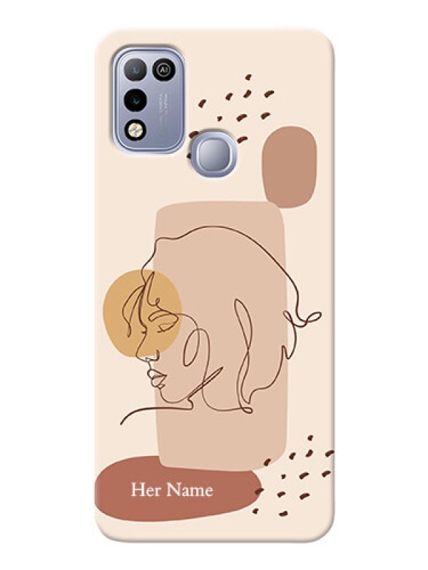 Custom Infinix Hot 10 Play Custom Phone Covers: Calm Woman line art Design