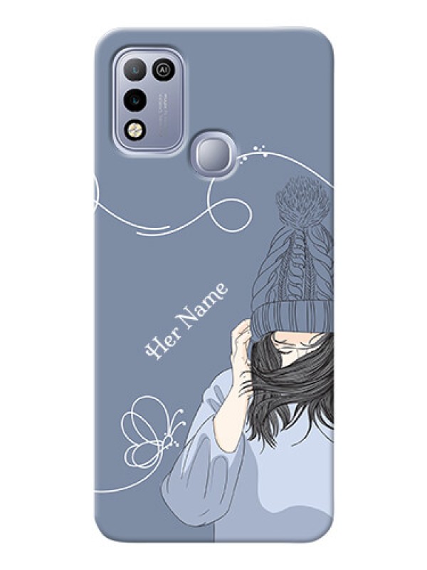 Custom Infinix Hot 10 Play Custom Mobile Case with Girl in winter outfit Design