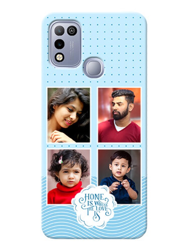 Custom Infinix Hot 10 Play Custom Phone Covers: Cute love quote with 4 pic upload Design