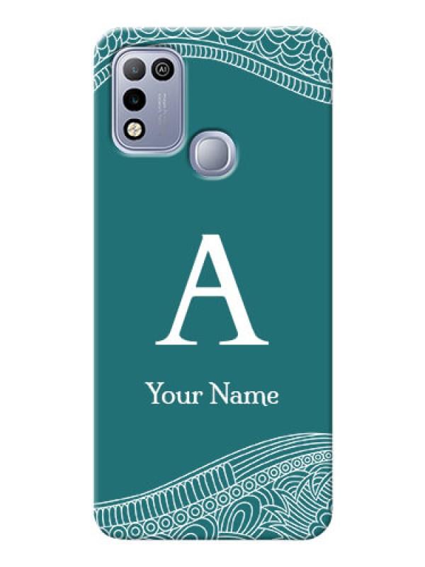 Custom Infinix Hot 10 Play Mobile Back Covers: line art pattern with custom name Design