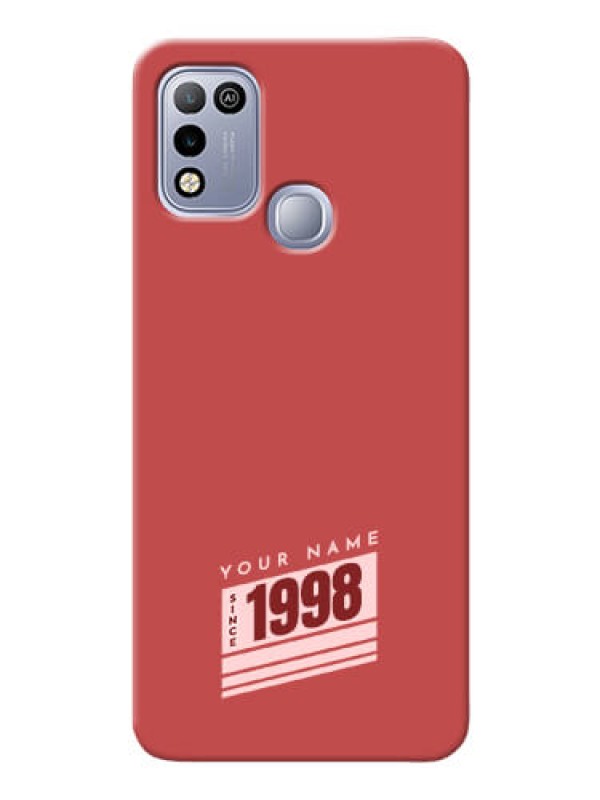 Custom Infinix Hot 10 Play Phone Back Covers: Red custom year of birth Design