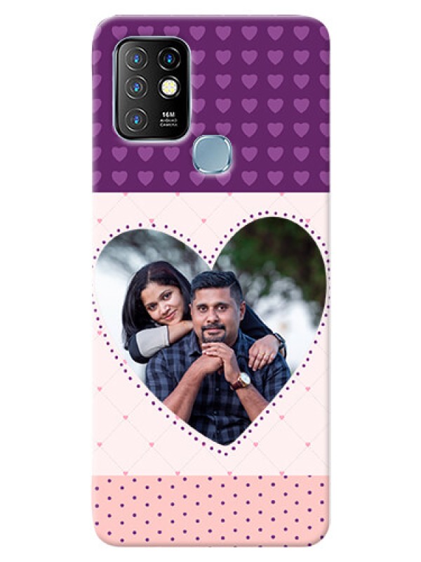 Custom Infinix Hot 10 Mobile Back Covers: Violet Love Dots Design