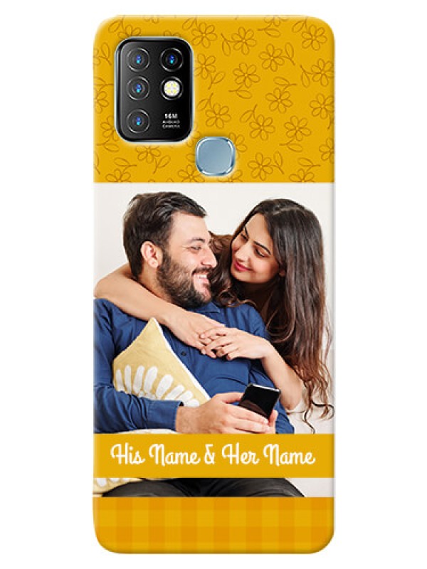 Custom Infinix Hot 10 mobile phone covers: Yellow Floral Design