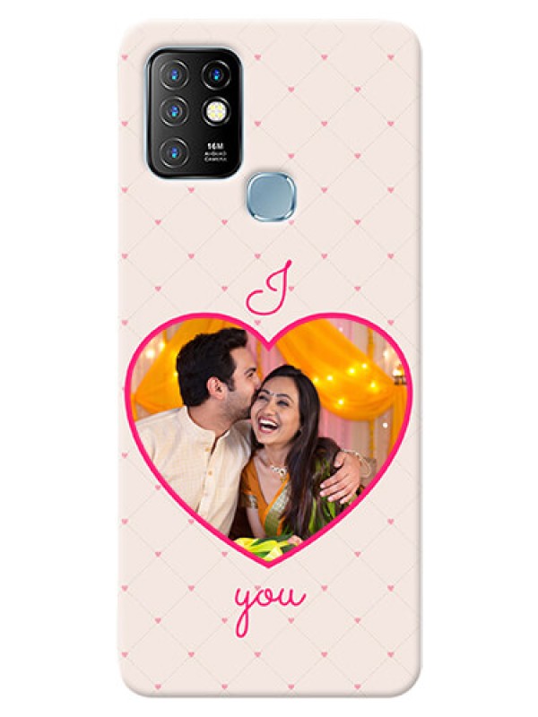 Custom Infinix Hot 10 Personalized Mobile Covers: Heart Shape Design