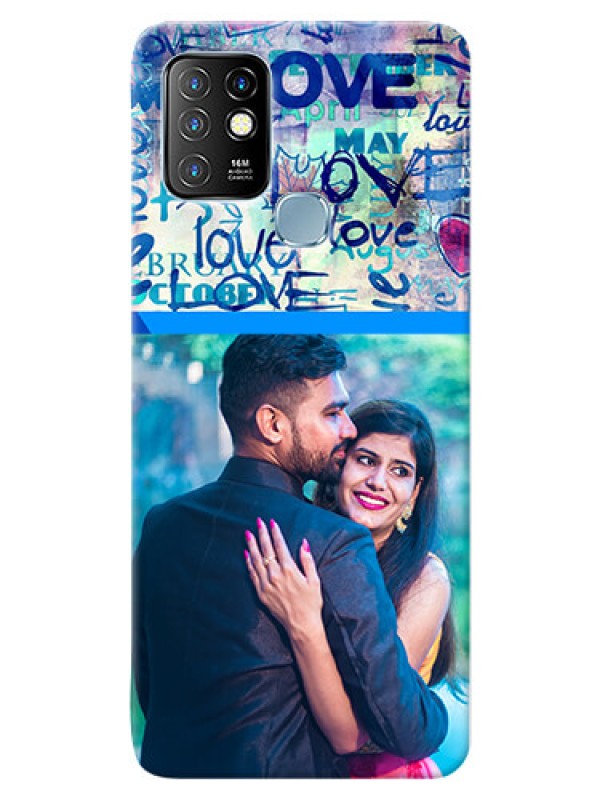 Custom Infinix Hot 10 Mobile Covers Online: Colorful Love Design