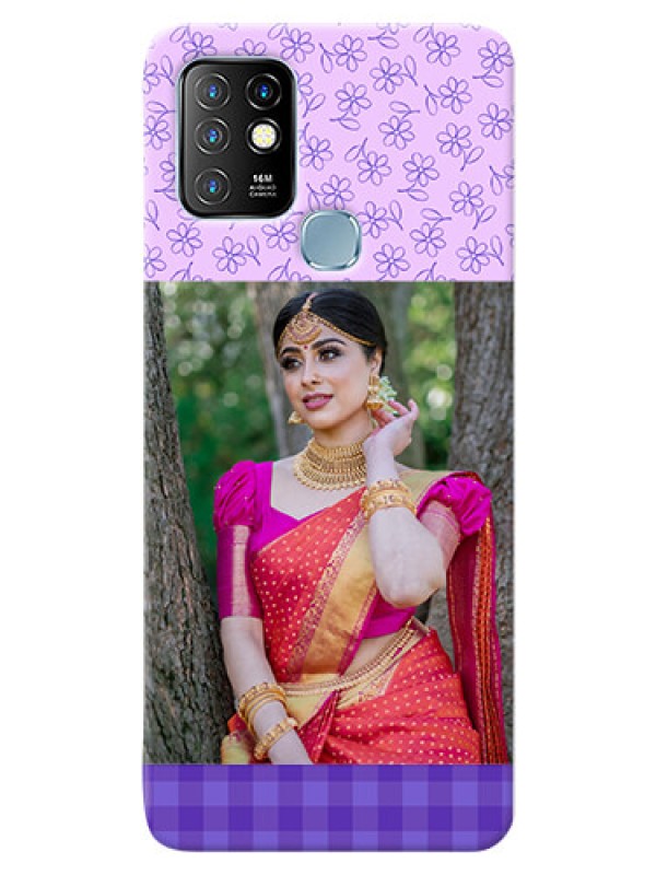 Custom Infinix Hot 10 Mobile Cases: Purple Floral Design