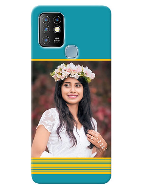 Custom Infinix Hot 10 personalized phone covers: Yellow & Blue Design 